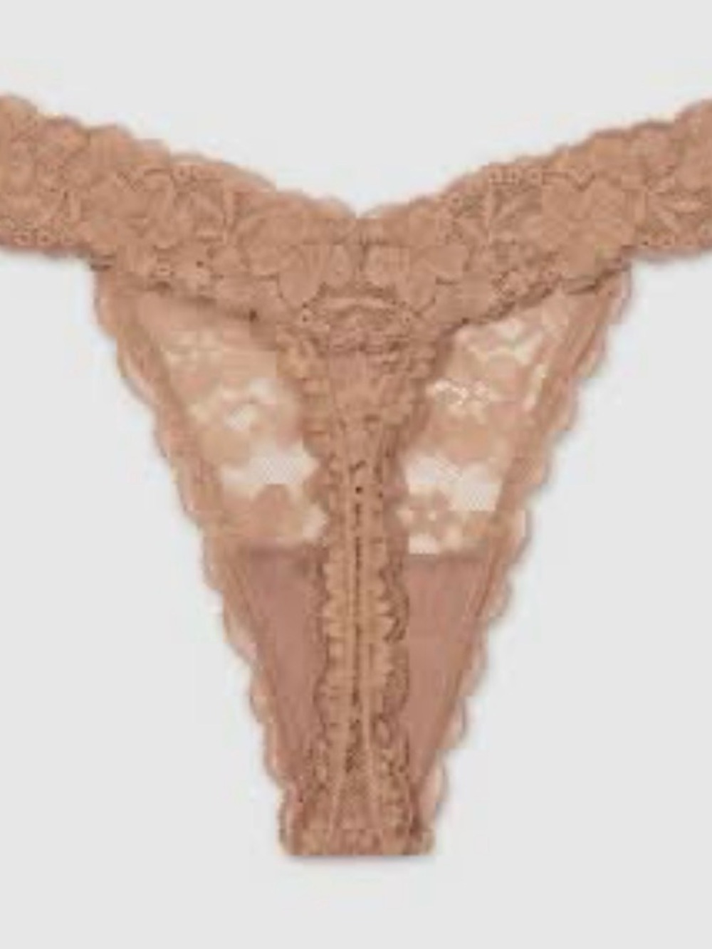Medium Auden Mid rise Lace thong- Camel